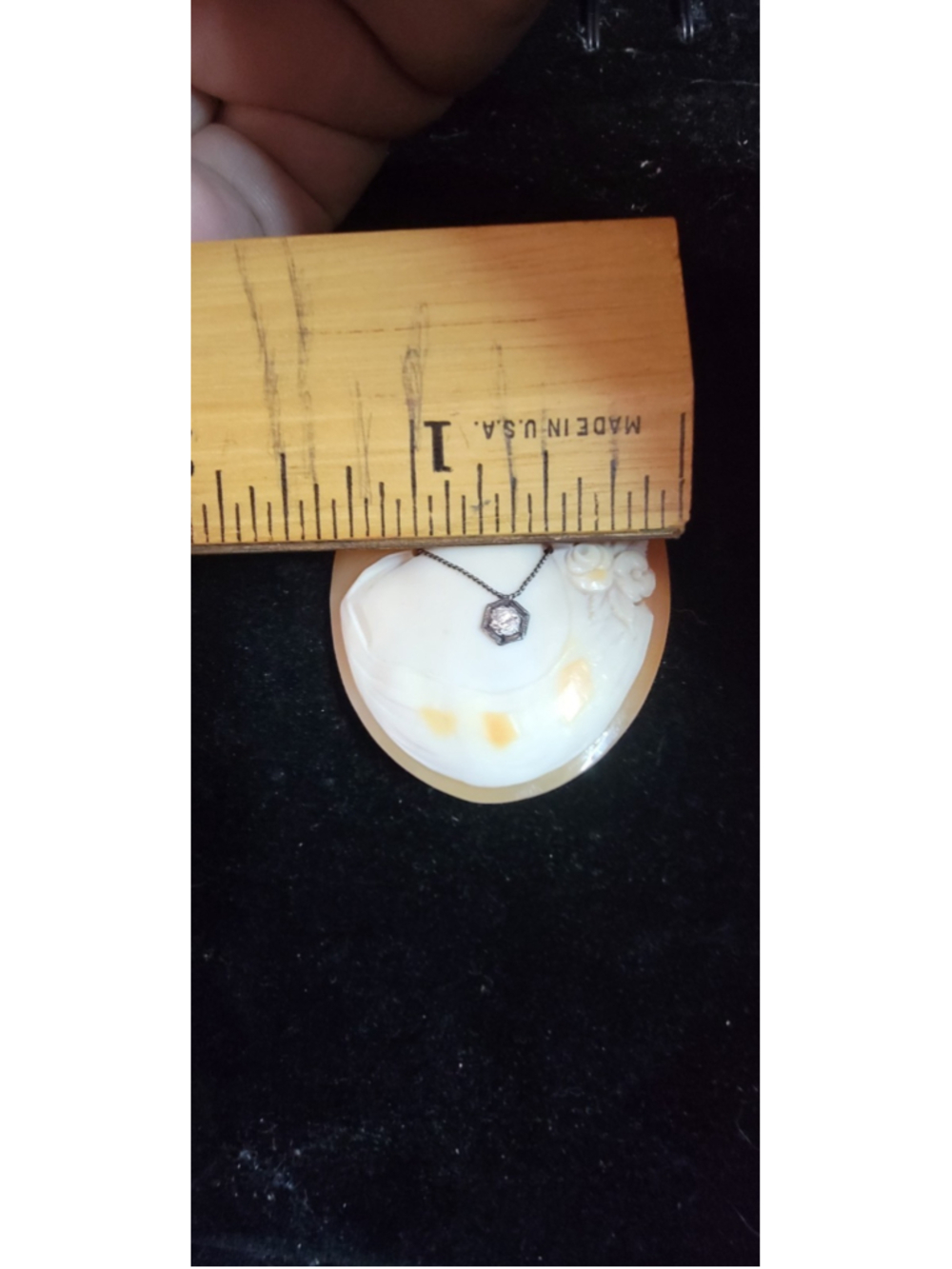 Large Vintage Hand‎ Carved Shell Cameo Loose Italian Lady Portrait Floral Cameo - Picture 10 of 13